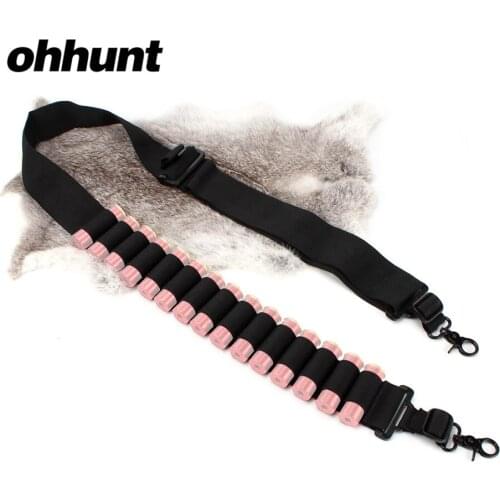 Weapon Nylon Adjustable 12Ga 20Ga Shotgun Sling 15 Round Shell Carrier Holder Cartridge Ammo Two Point Hunting Gun Accessories