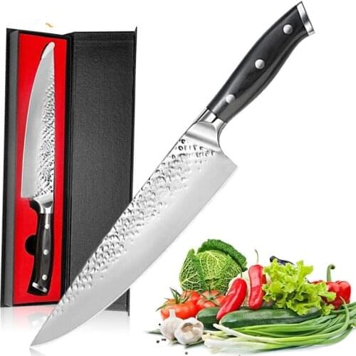 Chef Knife Ultra Sharp Professional Chefs Knife 8 Inch High Carbon German Stainless Steel Forged Blade Kitchen Knife