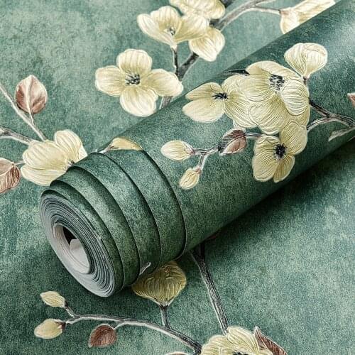 Beibehang Vintage American country wallpaper non-woven 3D stereo garden fashion bedroom living room TV background wallpaper