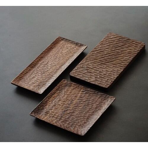 Japanese Style Tea Tray Vintage Walnut Wood Creative Tea Table Tray Square Tea Accessories Plateau Dore Teaware Tools DI50CP