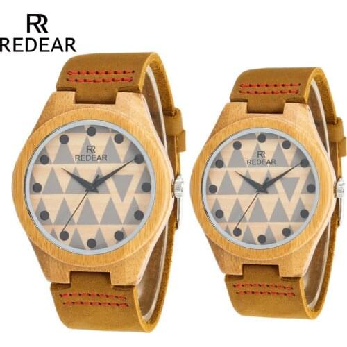 REDEAR Bamboo Belt mens watches Lovers Watches Green and Healthy ladies watch Handmade Love Gift Wooden Watches Quartz Watch