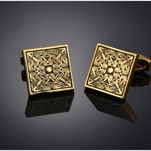 Luxry MenS Shirts Cufflinks Collection Accessories Classic Square Fashion Design Carving Cufflink For Mens Cuff Links Gemelos