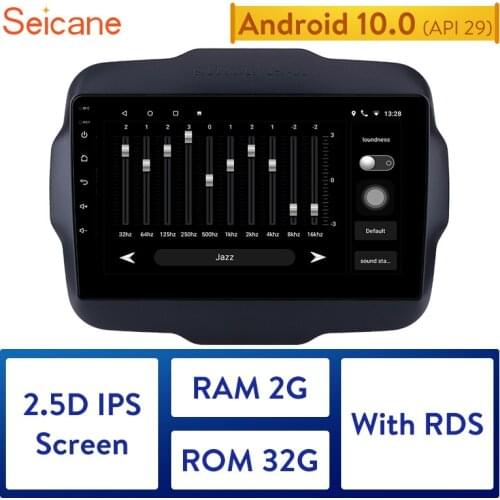 Seicane 2 DIN 9" Android 10.0 Car GPS Radio Stereo Head Unit Wifi Multimedia Player For Jeep Renegade 2016 2017 2018 2019 2020