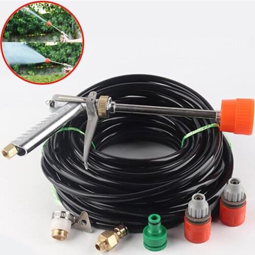 Garden Irrigation System Adjustable Flow Type Spray Gun Atomization Remove Dust Greenhouse Humidification Watering Kits 5M~20M