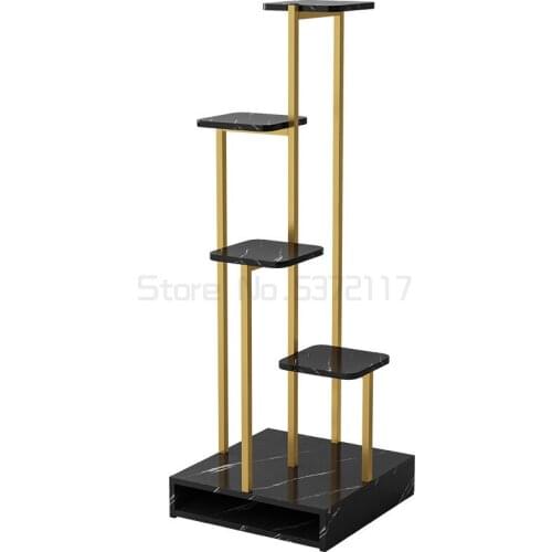 Light luxury flower rack balcony shelf interior decoration living room simple flower pot shelf floor type multi-layer green rose