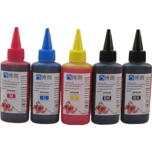 Universal 5 Color Dye Ink For EPSON Printers Premium 100ML5 Color Ink BK C M Y for EPSON all printer ciss ink