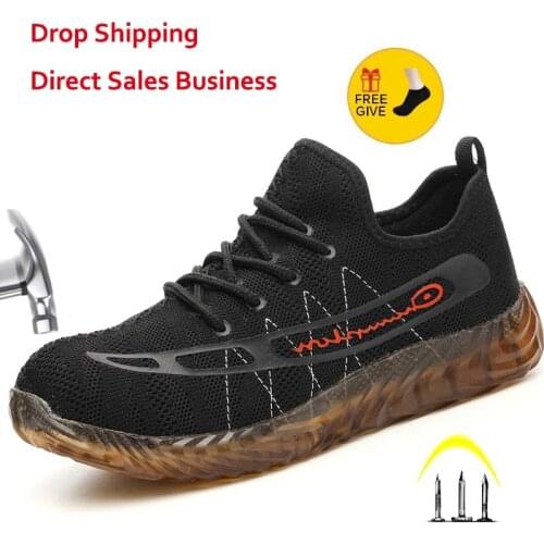 Vip Drop Shipping Mens And Women Outdoor Steel Toe Anti Smashing Work Shoes Men Puncture Proof Safety Boots Sneakers Shoes