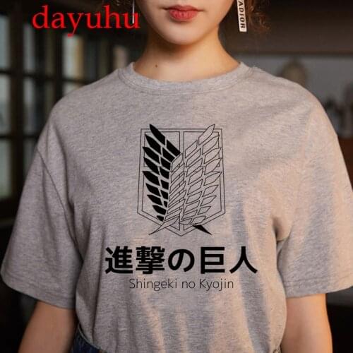 Japanese anime Attack on Titan Shingeki No Kyojin tshirt women vintage tumblr ulzzang kawaii print top tees t shirt aesthetic