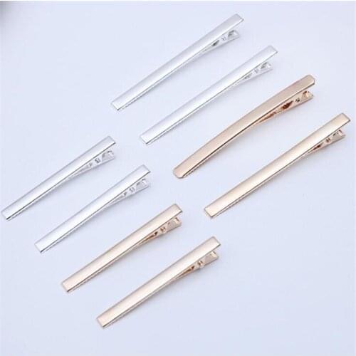 10pcs 60mm 80mm Gold Silver Color Hair Clips Flat Barrettes Iron Hairpins DIY Hair Accessories For Women Girls