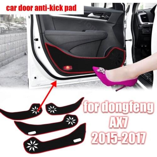 Protection Polyester Carpet Decal Protective Mat Car Door Anti Kick Pad Sticker for Dongfeng AX7 2015-2017 Accessories