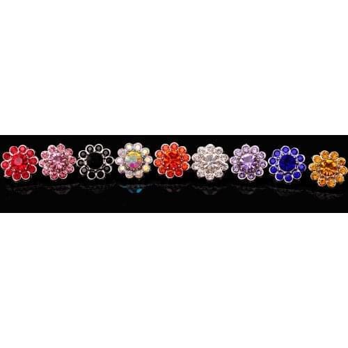 10pcs 14mm Handmade Colorful Rhinestone Crystal Flower Rivet Stud Concho For Leathercraft Belt Saddle Headstall Bridle Decor