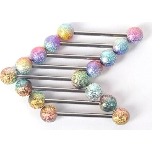 100PCS Wholesale Tongue Piercing Surgical Stainless Steel Tongue Ring Barbell Jewelry Piercing Punk Tongue Piercing Body Jewelry