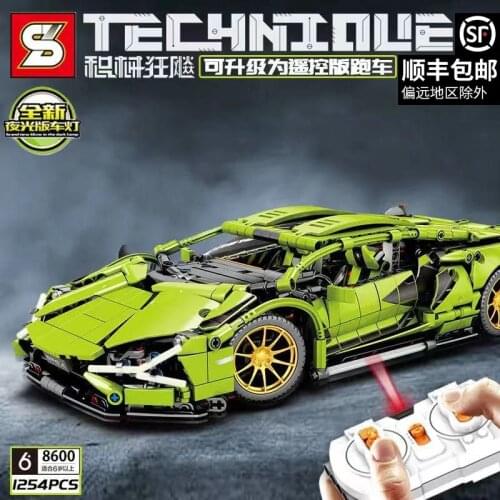 1254Pcs Super Racing Sports Vehicle Remote Control Building Blocks City Speed Racer RC/non-RC Bricks Children Toys Kids Gifts