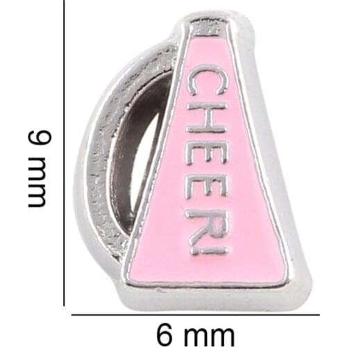 20Pcs/Lot Pink Cheer Horn Floating Charms Hand-made DIY for Glass Lockets