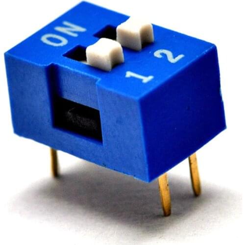 20Pcs Blue Slide Type Switch 2.54mm 2-Bit 2 Position Way DIP Blue Pitch