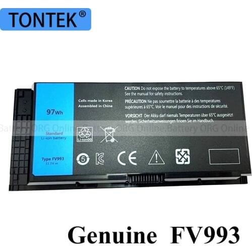 Genuine FV993 Laptop Battery For Dell Precision M6600 M6700 M6800 M4800 M4600 M4700 FJJ4W PG6RC R7PND OTN1K5 Original Akku 97Wh