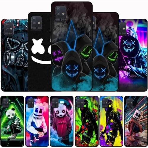 DJ Man Antigas mask Black Soft Phone Case For Samsung M21 M31S M41 M51 M10 M20 M30S M40 A7 A8 A9 2018 A12 A80 A90 A81