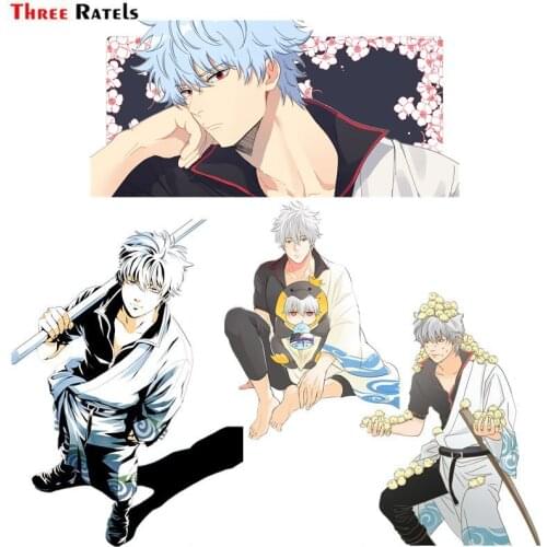 Three Ratels FC869 Gintama Sakata Gintoki Kimono Silver Soul Anime Car Decoration Sticker Pvc Figure Decal