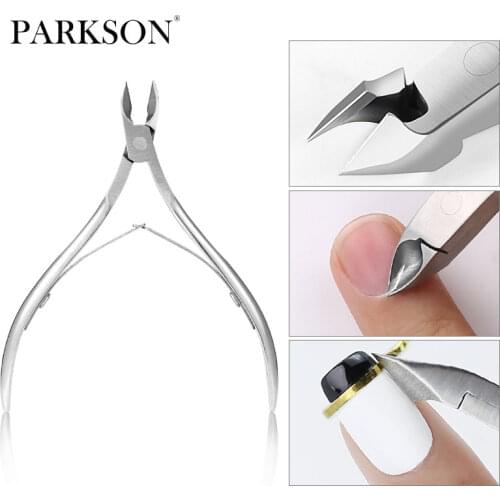 Parkson Cuticle Nippers Nail Manicure Scissors Stainless Steel Tweezer Nail Art Tool Skin Remover Scissor Plier Pusher Tool