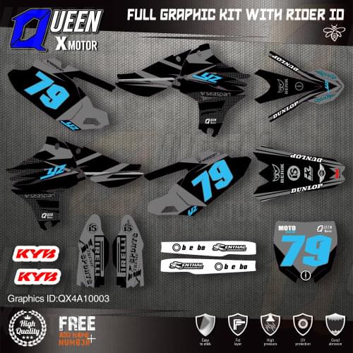 QUEEN X MOTOR Custom Team Graphics Backgrounds Decals 3M Stickers Kit For YAMAHA 2010-2013 YZF450 003