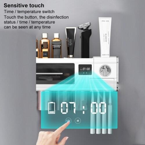 Magnetic Adsorption Inverted Toothbrush Holder Automatic Toothpaste Squeezer Dispenser Toiletries Rack Bathroom Accessories New