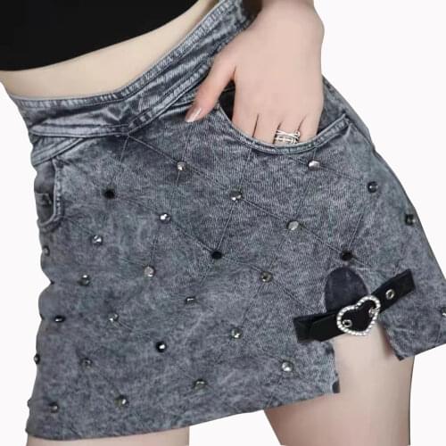 MENKAY Denim Skirts For Women