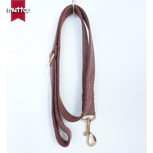 MUTTCO retailing self-designed fashion high quality dog collar like gentleman THE BROWN SUIT dog leash 5 sizes UDC039J