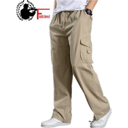 Men Work Clothing Cargo Pants Male Plus Size 4XL 5XL 6XL Army Green Elastic Waist Wide Leg Big Tactical Trousers Workman Jogger