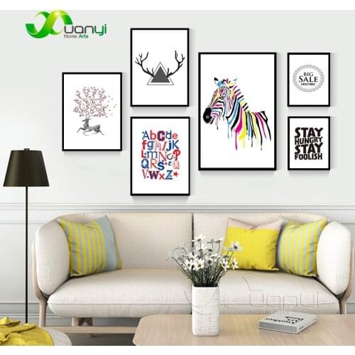 Wall Pictures 1 Panel Nordic Animal Poster Oil Painting Print On Canvas Home Decor Paintings And Pictures Nordic Canvas Unframed