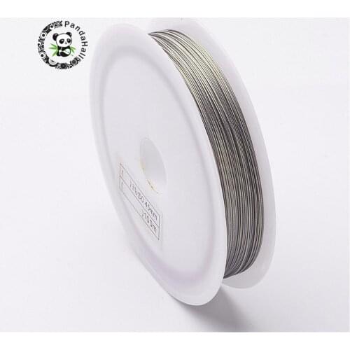 DIY Jewelry Thread Findings Colored Stainless Steel Beading Wire Tiger Tail, DarkGray, 0.45mm; 50m/roll
