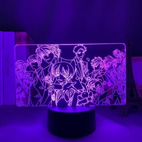 Ouran High School Host Club Led Night Light for Kids Bedroom Decor Nightlight Birthday Gift Anime Gadget Room Table Lamp
