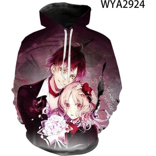 2021 New Diabolik Lovers Hoodies Sakamaki Kanato Ayato Komori Yui Anime 3D Print Sweatshirts Boy Girl Kids Hoodie Pullover