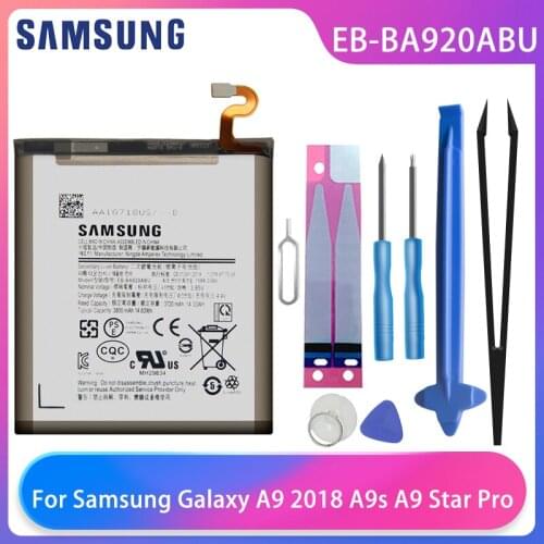 Orginal Samsung Galaxy A9s A9200 2018 version A9 A920F Phone Battery EB-BA920ABU 3800mAh High Capacity Samsung Battery +Tools