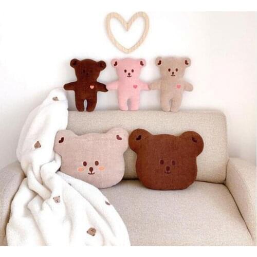 Plush Toy Heart Bear Kids Comfort Toys PP Cotton Hugging Pillow Stuffed Animals for Home Childrens Room Decoration Gifts