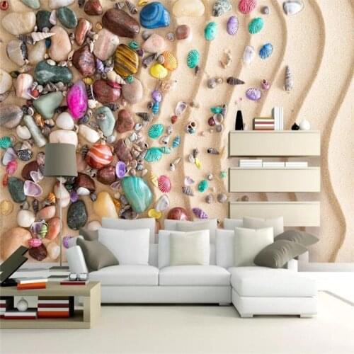 Seamless wallpaper Beach shell stone background wall professional production mural factory wholesale wallpaper mural