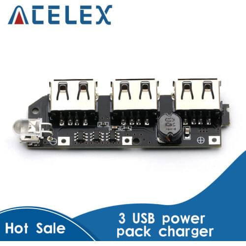 5V 1A 1.5A 2.1A 3 USB Power Bank Charger Circuit Board Step Up Boost Power Module + 5S 18650 Li-ion Case Shell DIY Kit Powerbank