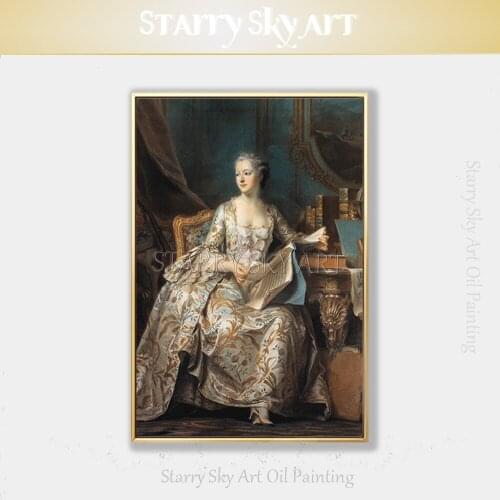 Professional Artist Hand-painted High Quality Classical Europe Lady Oil Painting on Canvas Beautiful Woman Portrait Oil Painting