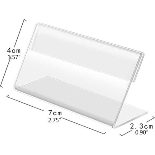 20 Pcs 2.75x1.57in Clear Acrylic Stands Price Card Display Stand Sign Display Holder for Book Shops Boutiques Au9 21 Dropship