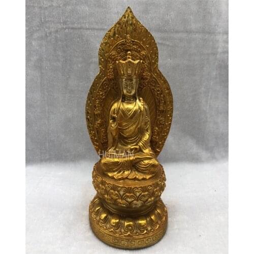Collect China Fine Workmanship Brass Sculpture Bodhisattva Buddha Metal Crafts Home Decoration#27