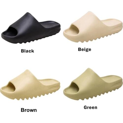 Summer Home Men Slippers Simple Solid Color Shoes Non-slip Bathroom Slides Flops Couples Unisex Platform Slippers