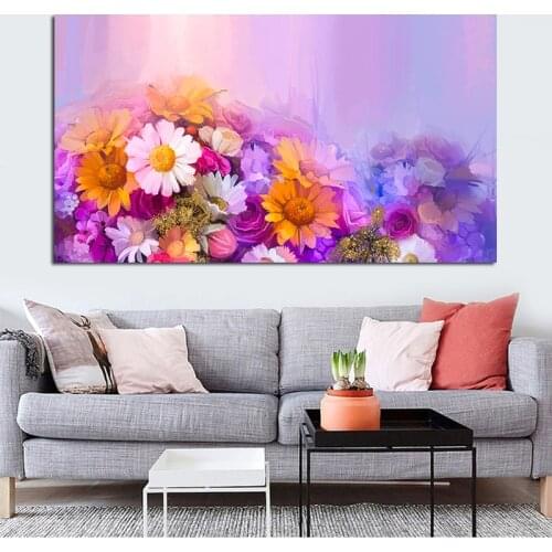 Modern Decor Canvas Flower Oil Painting Printed Canvas Prints Posters Home Decor Wall Prints Picture Art No Frame