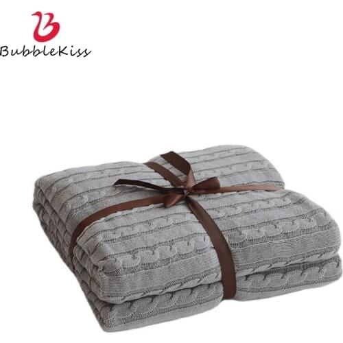 Bubble Kiss Pure Cotton Knitting Home Blankets for Beds Soft Skin-Friendly O Nordic Throw Flannel Blanket Best Selling 2020