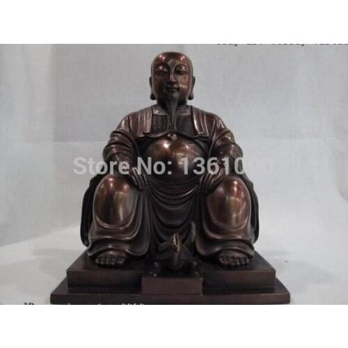Xd 00627 Chinese Buddhism Pure red bronze copper Taiwan tortoise monarch buddha Statue