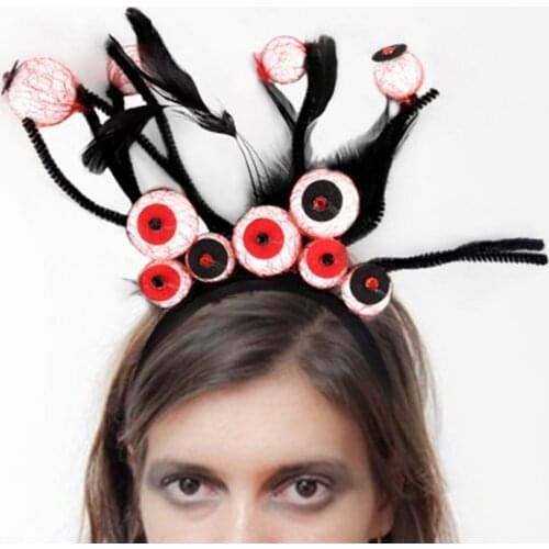 Halloween Headbands Crazy Eyeballs Shape Hair Band Creepy Visual Effect Plastic Festive Headband for Party Halloween Accessories