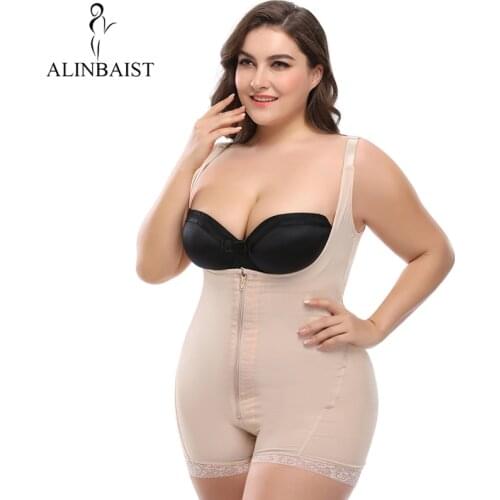 Plus Size Women Full Body Shapewear Bodysuit Underbust Slimming Shaper FajasTummy Control Seamless Postpartum Body Girdle