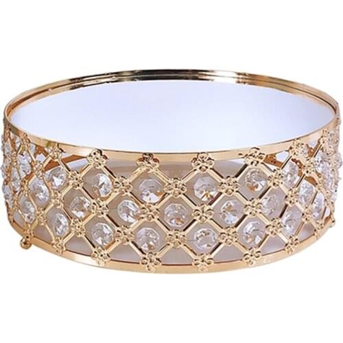 Gold Mirror Metal Cake Stand Round Cupcake Wedding Birthday Party Dessert Pedestal Display Plate Home Decor