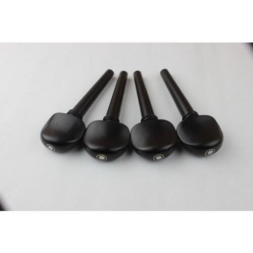 1 set (4pcs) new Cello Pegs Ebony wood Cello Tuning Pegs 4/4 size cello parts