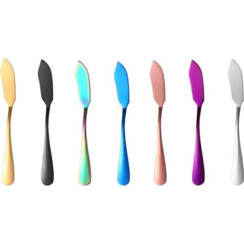 1pc Stainless Steel Dessert Jam Spreaders Cream Knifes Superior Butter Knife Rainbow Knives Cutlery Breakfast Tool