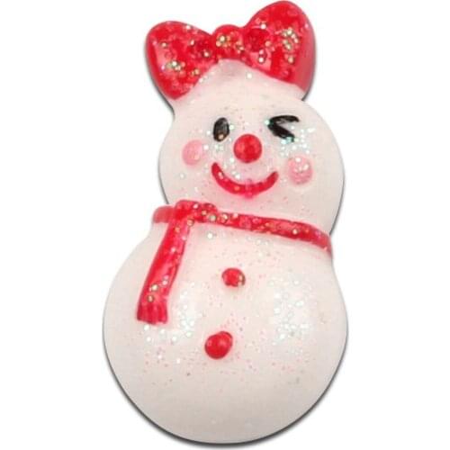 10 PCS 27x15mm Resin Christmas Snowman Style Decoration Crafts Flatback Cabochon Embellishments For Scrapbooking DIY Accessories