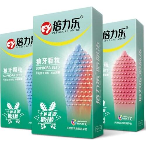 Men Dotted Penis Sleeve Adult Sex Products Thread Safe Condom Natural Latex Cock Sleeve 52mm G spot Condoms Men Sex Products